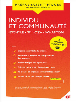 cover image of Individu et communauté--Prépas scientifiques 2025